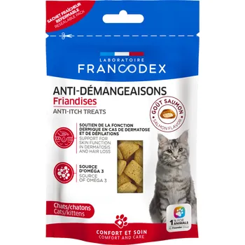 Pamlsek pro kočku Francodex Pochoutka Anti-itching kočka 65g