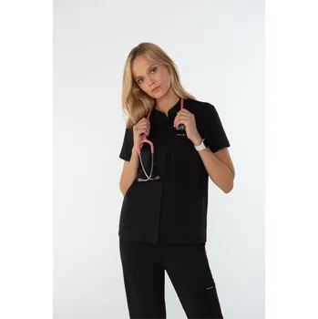 Dámská halenka Antibakteriální elegantní zdravotnická halenka Louis Lanier ROUEN Barva: Černá, Velikost: XS
