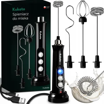 SPIENIACZ DO MLEKA KÁVY ELEKTRICKÝ ruční NABÍJECÍ STANICE mini mixér 3v1