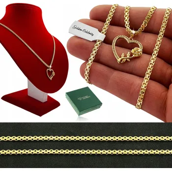 Náhrdelník ŘETÍZEK ŘETÍZEK BISMARK + SRDCE S RŮŽOVÝM STŘÍBRO 925 DÁREK PRO ŽENU