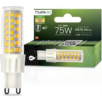 Žárovka LED žárovka G9 Kapsle 10W = 75W 970lm 3000K Teplá bílá 360° LUMILED
