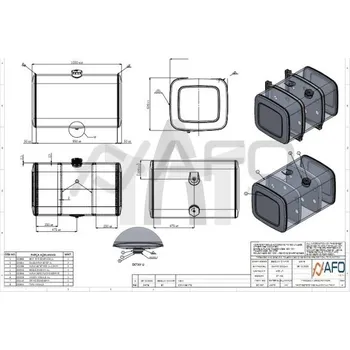 Palivová nádrž Nádrž palivová MAN 400L 1050X670X620 901387
