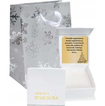 Dárková taška Dárková TAŠKA na Vánoce ŠEDÁ KRABIČKA S GRAVÍROVÁNÍM VĚNOVÁNÍ ZLATÁ