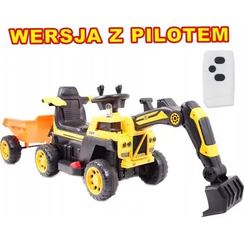 Dětské vozidlo TRAKTOR, BAGR NA AKUMULÁTOR + PŘÍVĚS + DÁLKOVÉ OVLÁDÁNÍ /HRB106