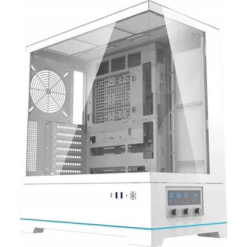PC skříň Herní počítačová Počítačová Skříň DarkFlash DY451, ATX Midi Tower, Sklo bílá