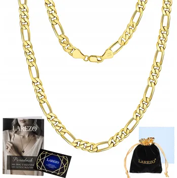 Řetízek ZLATÝ ŘETÍZEK FIGARO 4MM PÁNSKÝ 50CM DLOUŽNÝ PLNÝ TLUSTÝ ŘETĚZEK STŘÍBRO 925