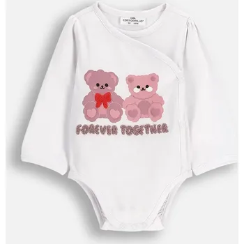 Body Kojenecké s dlouhým rukávem, zavinovací, bílé 062 Coccodrillo ZC5