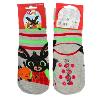 Sun City Chlapecké ponožky s protiskluzem ZAJÍČEK BING teplé Šedá světlá, Velikost: 27/30 27/30