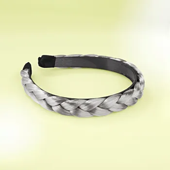 Čelenka Čelenka se zaplétaným copem šedá Délka 48 cm, šířka 1,8 cm