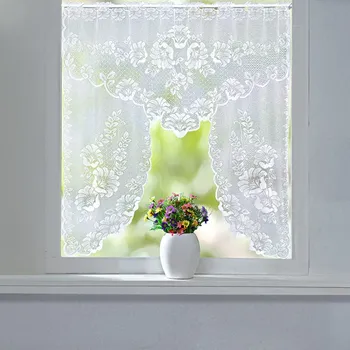 Záclona Oblouková záclona Květy Šířka 120 cm, délka 105 cm