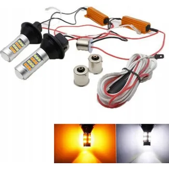 Denní svícení LED DRL SMĚROVKY + DENNÍ SVĚTLA 2v1 BA15S PY21W ULTRA VÝKONNÉ 1000lm