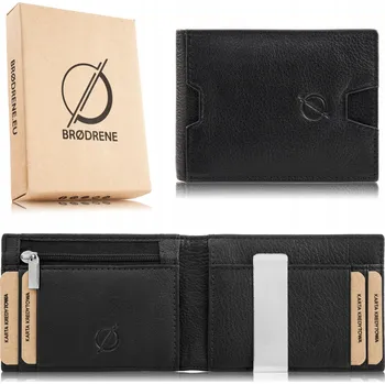 Peněženka Brødrene pánská kožená peněženka černá - muž