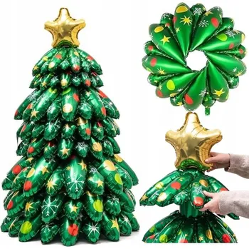 Vánoční dekorace Fóliový balónek Stojící Vánoční stromek VÁNOČNÍ dekorace XXL 130 cm