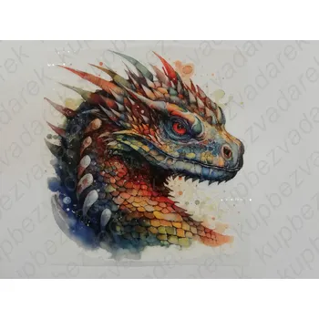 Nažehlovací obrázek na folii - drak č.3 - 19,5 x 19,5 cm