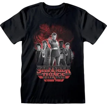 Oblečení a móda Tričko Stranger Things - Group With Vecna L Černá