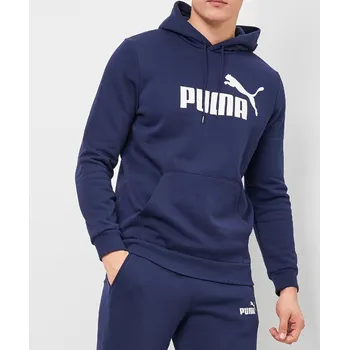 Pánská mikina 3241 PÁNSKÁ MIKINA PUMA KLOKANKA S KAPUCÍ SPORTOVNÍ BAVLNĚNÁ TMAVĚ MODRÁ L