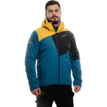 Pánská lyžařská bunda s kapucí BLIZZARD-Ski Jacket Leogang, petroleum/mustard yellow Modrá S