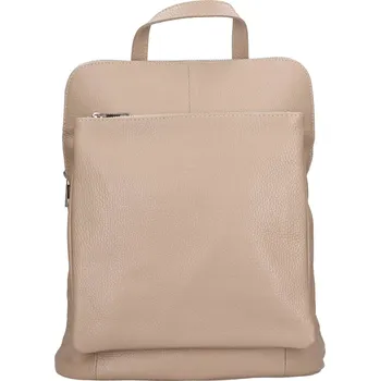 Městský batoh Dámská kožená batůžko-kabelka Italia Ella - béžová