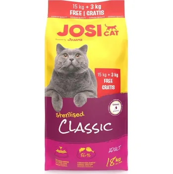 Krmivo pro kočku JOSIcat Sterilised Classic - 15 + 3kg GRATIS