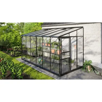 Skleník LANIT PLAST Skleník VITAVIA IDA 7800 čiré sklo 3 mm + PC 6 mm černý