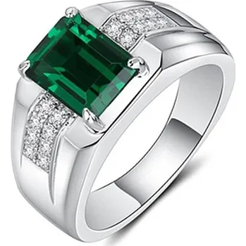 Prsten Pánský prstýnek D1720 tmavě zelená 7