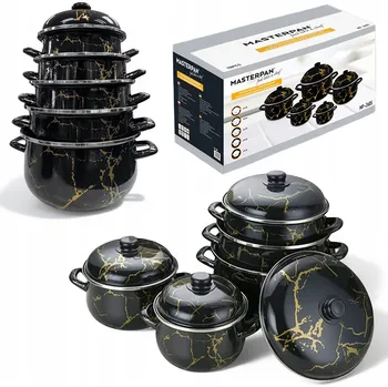Sada nádobí 10dílná SADA SMALTOVANÝCH HRNCŮ pro vaření na plynu a indukci