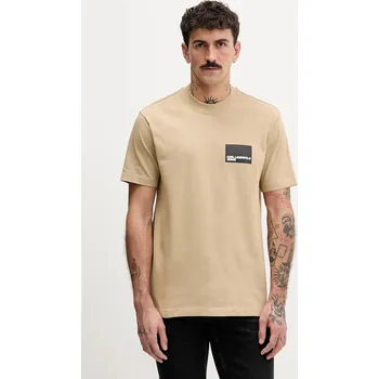 Bavlněné tričko Karl Lagerfeld Jeans A1M17001 béžová 08X, vel. M