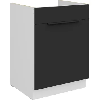 Kuchyňská skříňka 60 ZL 1S BB, Spodní kuchyňská zásuvková skříňka PREMIUM BOX, pod dřez Aria černá&nbsp;/bílá