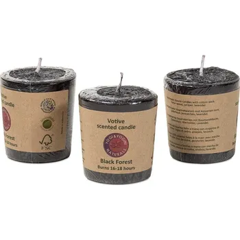 Svíčka Yogi & Yogini Naturals Vonná svíčka Votivní Černý les (černá), 56 g. - 1 ks