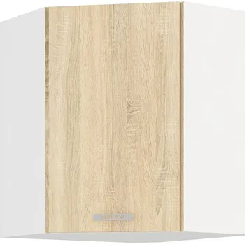 Kuchyňská linka ESTRELLA, horní rohová skříňka 58x58 GN-72 1F, korpus: bílá, dvířka: dub sonoma + vyzvednutí ZDARMA