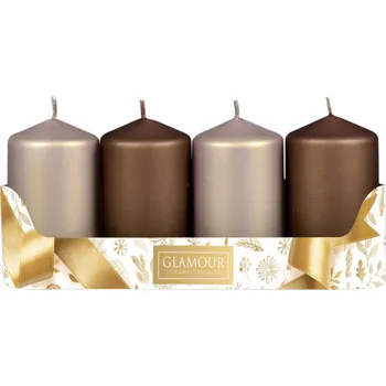 Svíčky adventní d5x9cm MIX metal mat 2+2ks