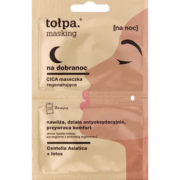 Pleťová maska Regenerační Cica maska s antioxidačním účinkem Tołpa Masking na dobrou noc 2x5 ml