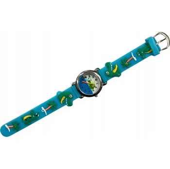 Hodinky DĚTSKÉ HODINKY NA RUKU 3D GUMOVÝ ŘEMÍNEK DÁREK Modré - Krokodýl