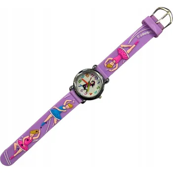 Hodinky DĚTSKÉ HODINKY NA RUKU 3D GUMOVÝ ŘEMÍNEK DÁREK Fialové - Baletka
