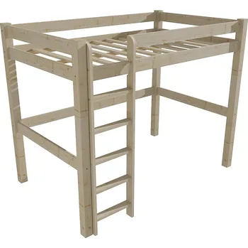 Dětská postel Slevadoma Patrová zvýšená postel 8X8 04C Rozměr: 120 x 200 cm, Barva: Surové dřevo