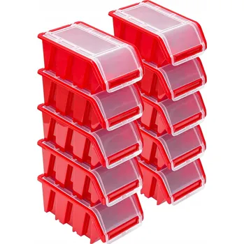 Úložný box 10x Uzavíratelná nádoba / box box NPKL6 KTR16F RED