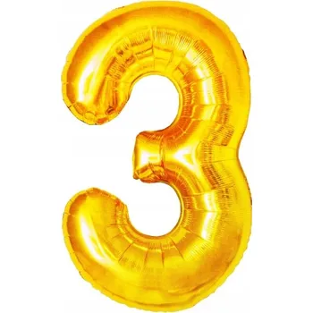 Balónek Fóliový balónek Go-Party bal83 zlatá číslice 3, 81 cm (32")