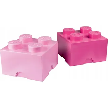 Stavebnice LEGO LEGO ÚLOŽNÝ BOX KOSTKA KRABIČKA RŮŽOVÁ VELKÁ 2 KS