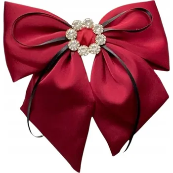 Sponka do vlasů bordó Mašle s diamanty XL