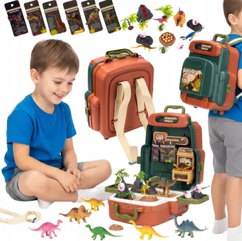 ostatní stavebnice Mega Sada Dinosauři s Kufříkem, Vejce, Sopka, Figurky Edukační Hračka