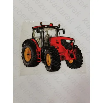 Nažehlovací obrázek na folii - traktor červený - 8,5 x 10,5 cm