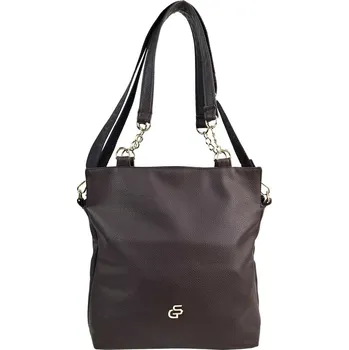 Módní doplněk GROSSO Čokoládově hnědá kabelka přes rameno se zlatými doplňky