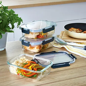 Dóza na potraviny 3 skleněné dózy s víčky