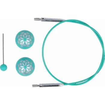 Nástroj na niť a příze Výměnné lanko KnitPro Swivel 360° The Mindful Collection 150 cm tyrkysová