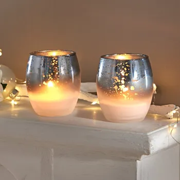 Svícen Svícen na čajovou svíčku modrá výška 9 cm