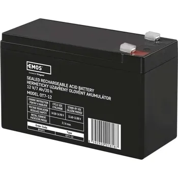 Záložní baterie Bezúdržbový olověný akumulátor AGM (12 V/7 Ah) Faston 4,7 mm