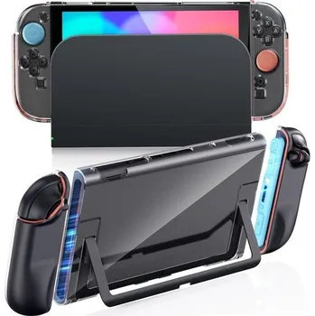 Herní konzole Průhledné ochranné pouzdro s dokovací stanicí kompatibilní se Switch 2 2025, průhledná tvrdá