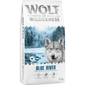 Pro psa 12kg Wolf of Wilderness Adult "Blue River" - losos - bez obilovin nová receptura granule pes