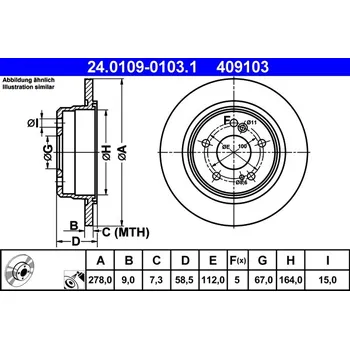 Brzdový kotouč Brzdový kotouč ATE 24.0109-0103.1