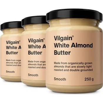 Multipack 3 ks - Vilgain Bílé mandlové máslo z blanšírovaných mandlí BIO –⁠ 100% přírodní máslo s extra krémovou texturou, z ořechů pražených horkým vzduchem, bez aditiv a GMO, ideální do kaší či palačinek